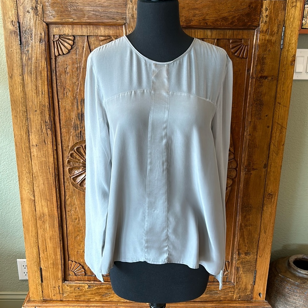 Go by GOSILK Gray Long Sleeved Blouse